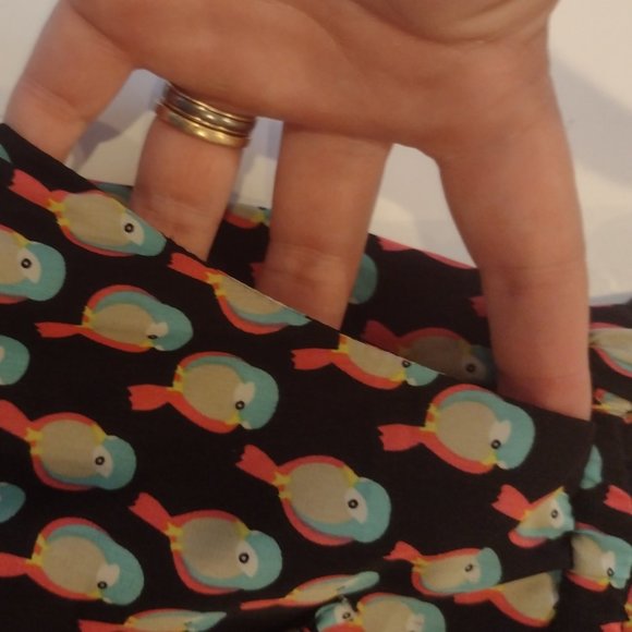 Bebop Bird Print Dress Black Sleeveless Pockets M - Picture 3 of 8